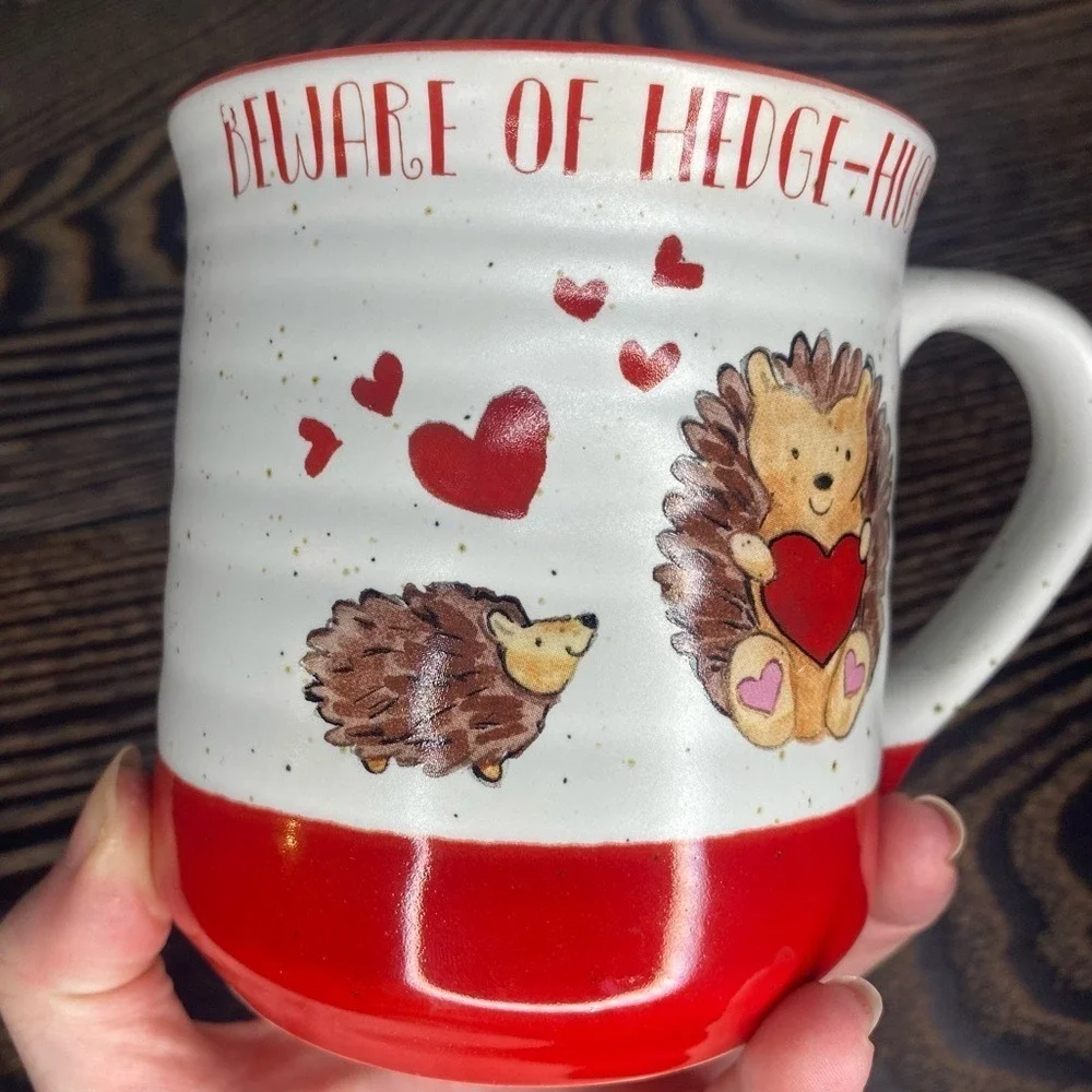 Beware of Hedge Hugs Coffee Mug Novelty Hedgehog Lover Gift Idea Tea Cup‎ Cute